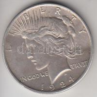 Amerikai Egyesült Államok 1924. 1$ Ag Peace Dollar T:2 USA 1924. Peace Dollar Ag C:XF