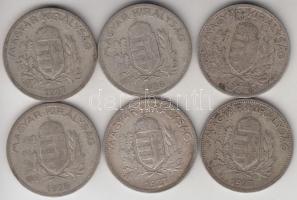 1926-1927. 1P Ag (6x) T:2-,3