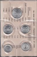 1981. 2f-10Ft 9klf "Magyar Népköztársaság" forgalmi érméi szürkéskék műbőrtokban T:1