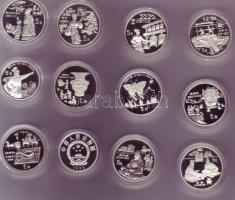 Kína 1986-1995. 24klf ezüstpénz 3Y (2x), 5Y (22x) kevés példányszámú kiadások T:PP Dekoratív, nagyal...