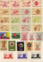 cca 6800db klf gyufacímke, többsége papírlapra felragasztva, túlnyomóan magyar, orosz, cseh + kevés ...