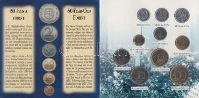 1996. 10f-100Ft 10klf db "50 éves a forint" dísztokos szettben T:BU
