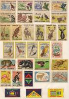 cca 6800db klf gyufacímke, többsége papírlapra felragasztva, túlnyomóan magyar, orosz, cseh + kevés ...