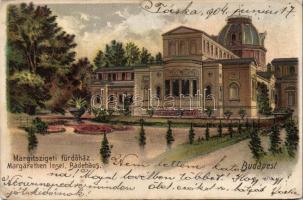 Budapest XIII. Margitsziget, fürdőház, litho (EB)