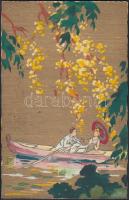 Hand-painted Italian art postcard