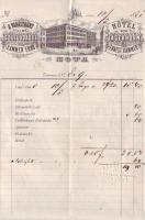 1871 Budapest Vadászkürt szálló, igen korai dekoratív számla