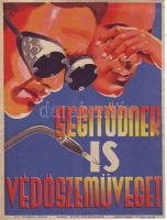cca 1940 Munkavédelmi kisplakát