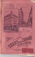 1924 Szófia dekoratív régi utifüzet kihajtható térképpel, reklámokkal
