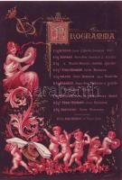 cca 1900 szignált litho olasz programkártya 13x20 cm