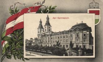 Eger főgimnázium, címer és zászló, floral (EK)