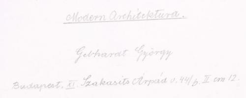 1970-1980 Gebhardt György (1910-1993): Modern Architektura, aláírva, feliratozva, 39x25cm