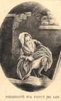 'Nécessité n'a point de loi', pissing woman, humour (fa)