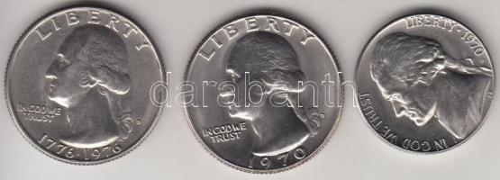 Amerikai Egyesült Államok 1970. 5c + 1/4$(2xklf) T:2 USA 1970. 5 Cents + 1/4 Dollar(2xdiff) C:XF