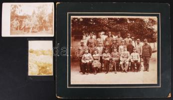 3 db klf katonai fotó, egyik kemény hátú, 18×23 cm