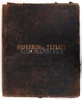 1890-1900 Souvenir de Teplitz. Fotómappa 6db, kartonra ragasztott városképpel (a mappa használtas ál...