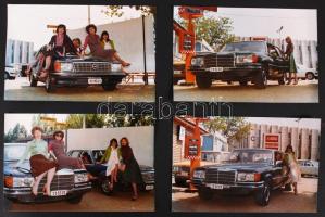 1970-1980 A Főtaxi által bérbe adott XX jelzésű gépkocsik reklámalbuma, 66db, kfl méretű, színes beragasztott fényképpel, 32x46cm