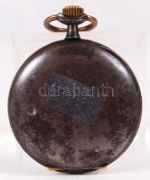 cca 1900 Acéltokos svájci zsebóra színes, hibátlan, aranypöttyözött, zománcozott, "bull" s...