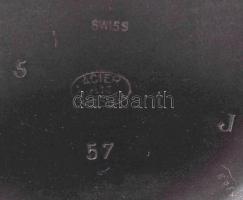 cca 1900 Acéltokos svájci zsebóra színes, hibátlan, aranypöttyözött, zománcozott, "bull" s...