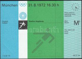 1972 München olimpia belépőjegy: football / 1972 München olympics ticket: football