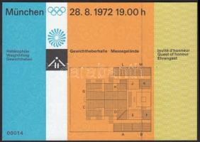 1972 München olimpia belépőjegy: súlyemelés / 1972 München olympics ticket: weight lifting