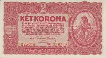 1920. 2K "2ab" (3x) egymás utáni sorszámmal T:I,I-