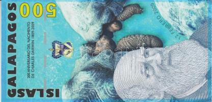 Galapagos-szigetek 2009. 500S (nem forgalmi bankjegy) T:I
Galápagos Islands 2009. 500 Sucres (privat...
