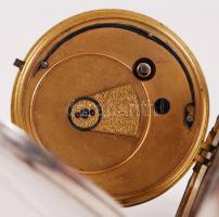 1883 Hátulkulcsos, spindli szerkezetű, ezüst (Ag) zsebóra porcelán számlappal, másodpercmutatóval, l...