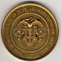 Ausztria 1872. "Musikfreunde-Wien" aranyozott Br plakett T:1/2