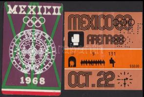 1968 Belépőjegy a Mexikói olimpiára + hozzávaló modern képeslap / Mexico Olympic games entry ticket