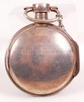 cca 1880 Spindli szerkezetű, elölkulcsos, üvegfedelű, ezüst (Ag) svájci zsebóra, arab számjegyű ezüs...