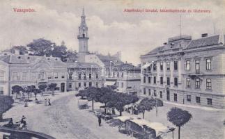 Veszprém, alapítványi hivatal, takarékpénztár, tűztorony