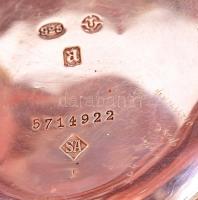 cca 1910 925-ös tisztaságú, porcelán számlapos, másodpercmutatós, ezüst (Ag) zsebóra ezüst (Ag) lánc...