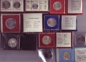 1981-84. 11db (10klf) főleg 100Ft-os emlékpénz, többnyire tokban, tanúsítvánnyal T:BU