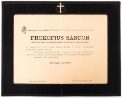 1890 Prokopius Sándor tokodi nyug. bánya- és gyakorló-orvos, gyógyszerész- és sebészorvos gyászjelentése
