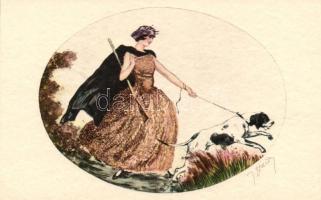 Lady with gun and dog s: J. Hardy
