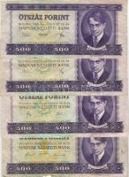 1969. 500Ft (9x), 1975. 500Ft (29x), 1980. ,1990. 500Ft összesen 40db, 20.000Ft névérték, beváltható! Benne elcsúszások! T:2,3,3/4,4