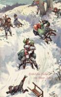 New Year, sledging, humour, s: Arthur Thiele