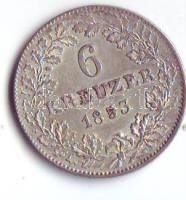 Német államok/ Frankfurt város 1853. 6Kr Ag (Billon) T:2+/2-