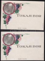 2 db háború előtti tokaji borcímke
