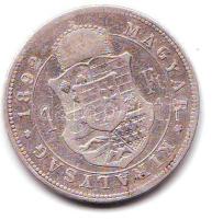 1892. 1Ft Ag "Fiumei címer" T:3