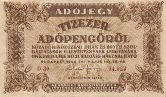 1946. 10.000AP - 1.000.000AP 11db adópengő változatokkal T:vegyes