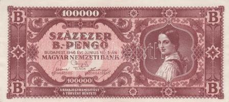 1944. 2P + 1946. 100.000P eltolódott nyomatok T:II,III