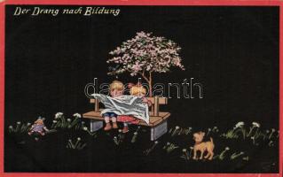 'Der Drang nach Bildung' 'Primus Postkarte, Jugendstreiche, Wolhlgemuth & Lissner'