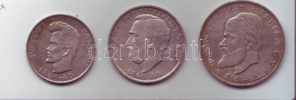 1948. "Petőfi, Széchenyi, Táncsics" sor Ag 5Ft, 10Ft, 20Ft T:2