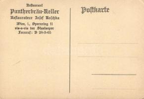 Wien, Vienna; 'die alte Stadt Wien vor dem Kärntnerthor' Restaurant Pantherbräu-Keller adv...