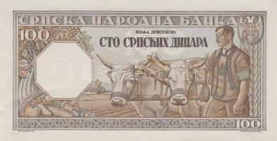 Szerbia / Német megszállás 1943. 100D (2x) sorszámkövető T:I
Serbia / German occupation 1943. 100 Di...