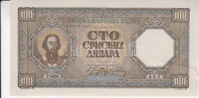 Szerbia / Német megszállás 1943. 100D (2x) sorszámkövető T:I
Serbia / German occupation 1943. 100 Di...