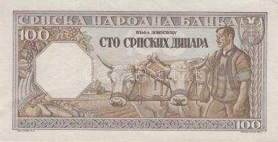 Szerbia / Német megszállás 1943. 100D (2x) sorszámkövető T:I
Serbia / German occupation 1943. 100 Di...