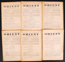 1901-1903 Orient. Organ der Symbolischen Grossloge von Ungarn. XIII/11., XIV/2., 3., 6-7,, 10., XV/2., 6-7. Szabadkőműves kiadvány 7 száma