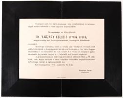 1915 Vaszary Kolos bíbornok, volt hercegprímás, esztergomi érsek gyászjelentése
